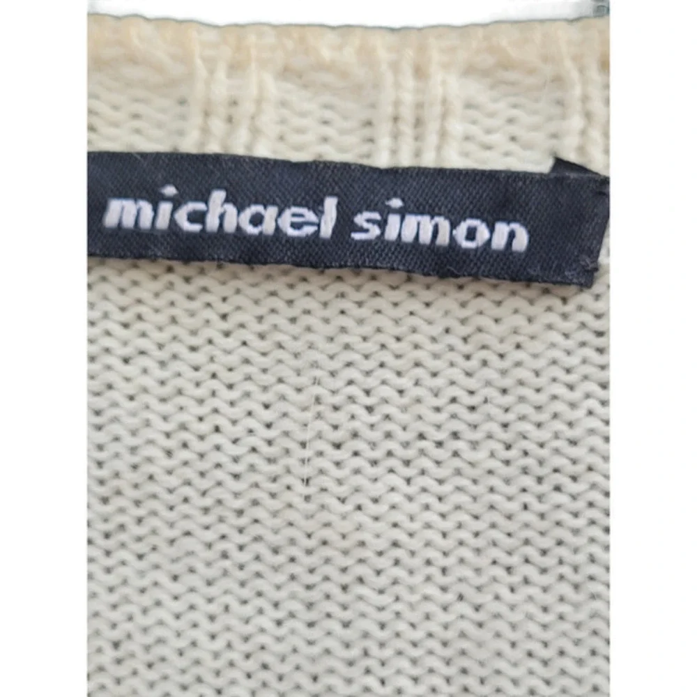 Vintage 80s Michael Simon Knit Beaded Glam Coquette‎ Cardigan Sweater Jacket